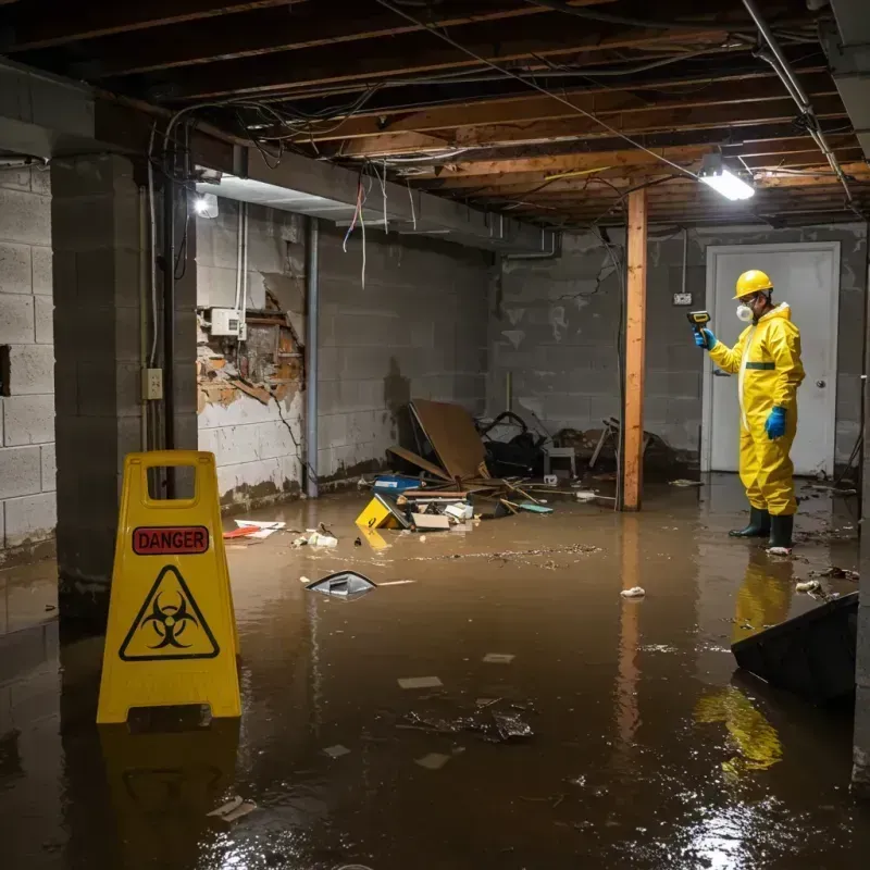 Flooded Basement Electrical Hazard in Lindsay, OK Property